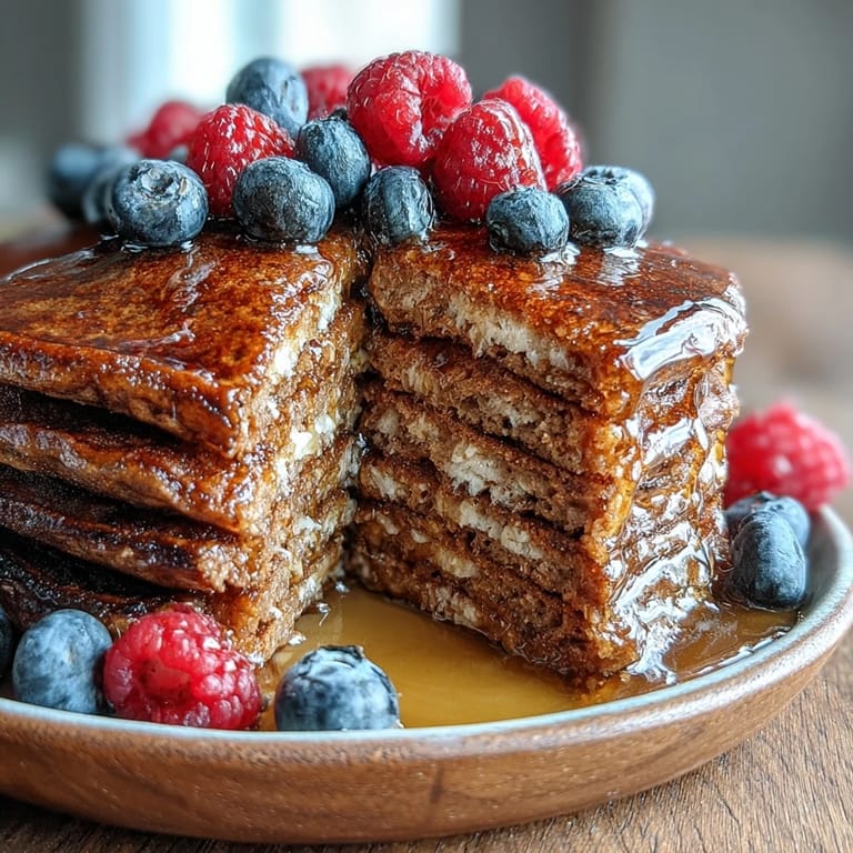 Fluffy fiber protein pancakes, golden brown, perfect for a fueling breakfast.