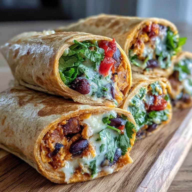 Delicious sweet potato black bean pinwheels, a healthy and flavorful veggie-packed party snack.