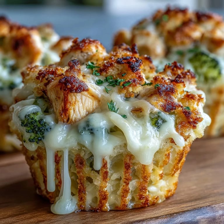 Savory Broccoli Chicken Mac and Cheese Cups, a comforting bite-sized American favorite.