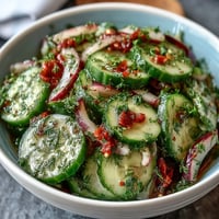 Cucumber Radish Salad with Dill Vinaigrette, a crisp spring side with crunchy cucumbers and peppery radishes.