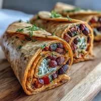 Sweet potato black bean pinwheels showcase vibrant colors, a delightful appetizer for any gathering.